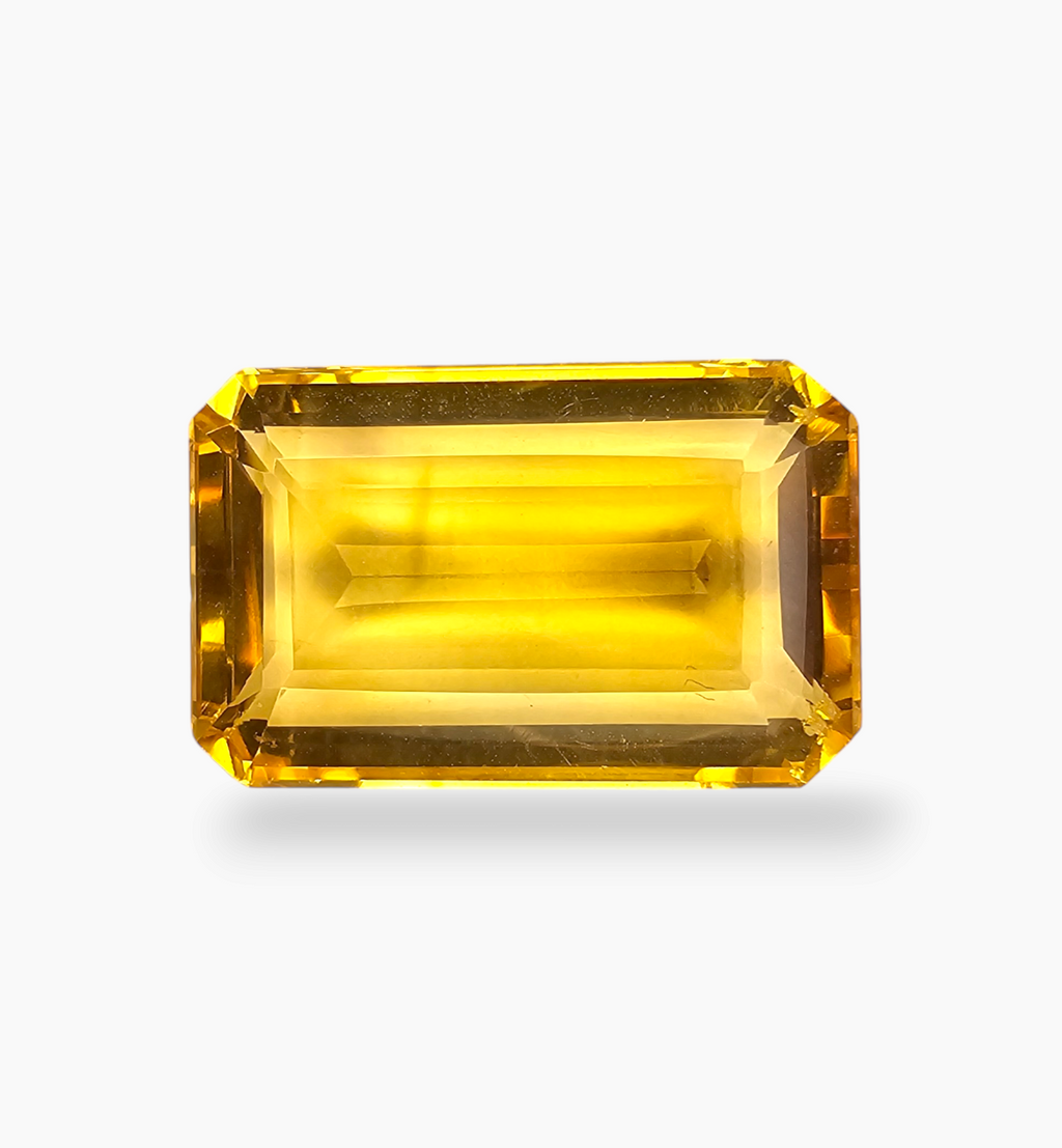 Natural Citrine Crystal 16.58 Carats Emerald Cut Shape Size 21x13.2mm
