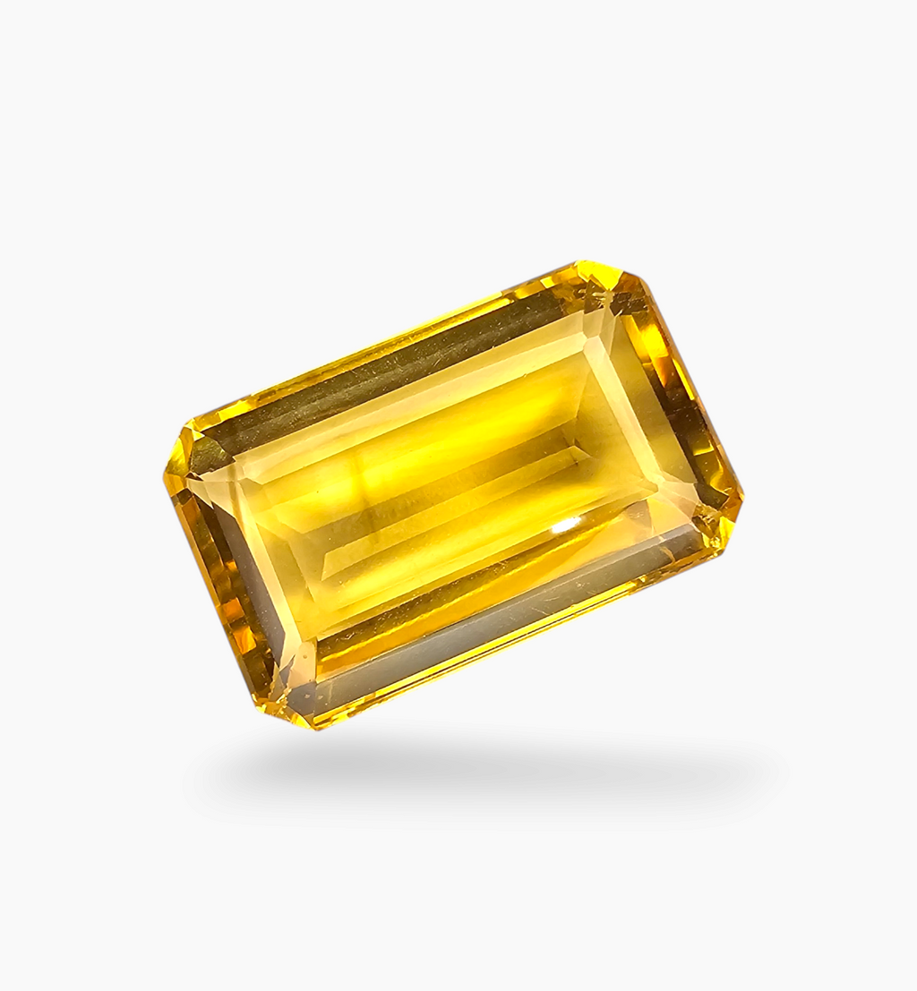 Natural Citrine Crystal 16.58 Carats Emerald Cut Shape Size 21x13.2mm