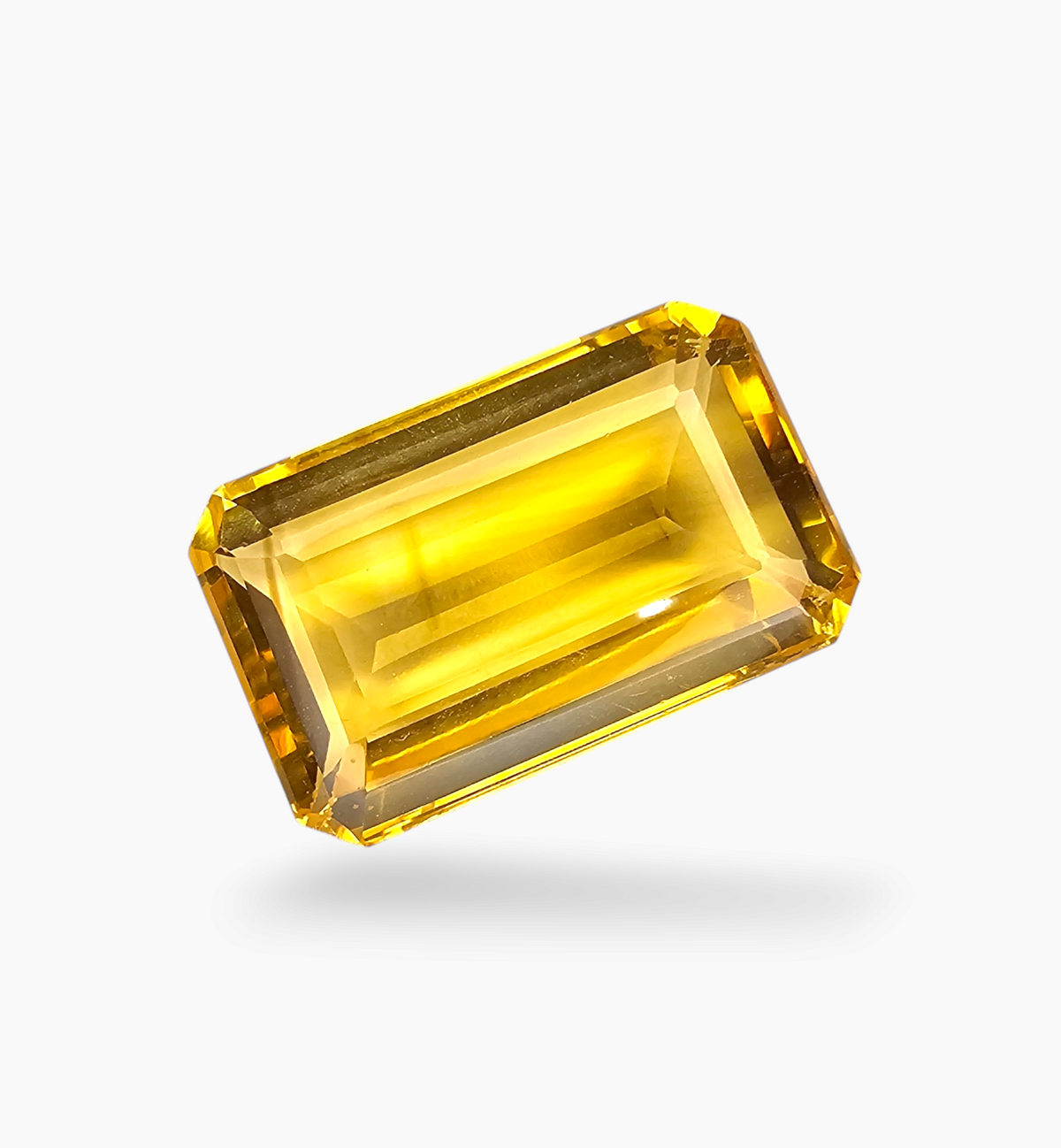 Natural Citrine Crystal 16.58 Carats Emerald Cut Shape Size 21x13.2mm