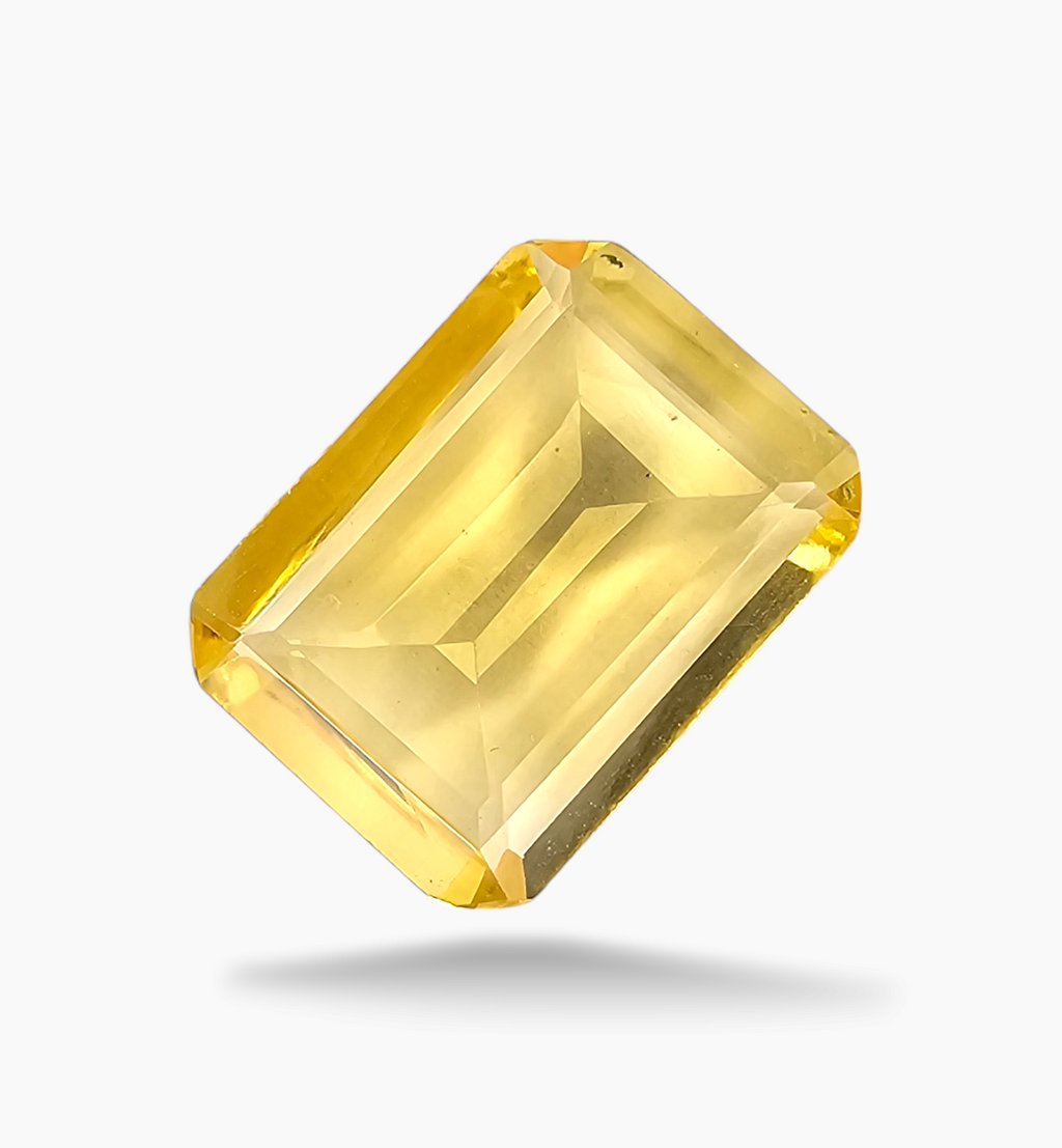 Natural Citrine Stone 16.77 Carats Emerald Cut Shape Size 15.8x11.6mm