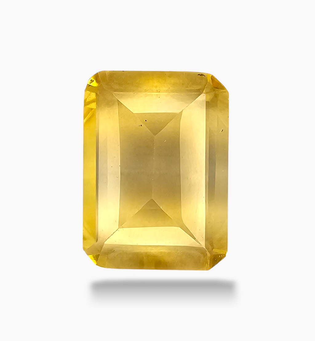 Natural Citrine Stone 16.77 Carats Emerald Cut Shape Size 15.8x11.6mm