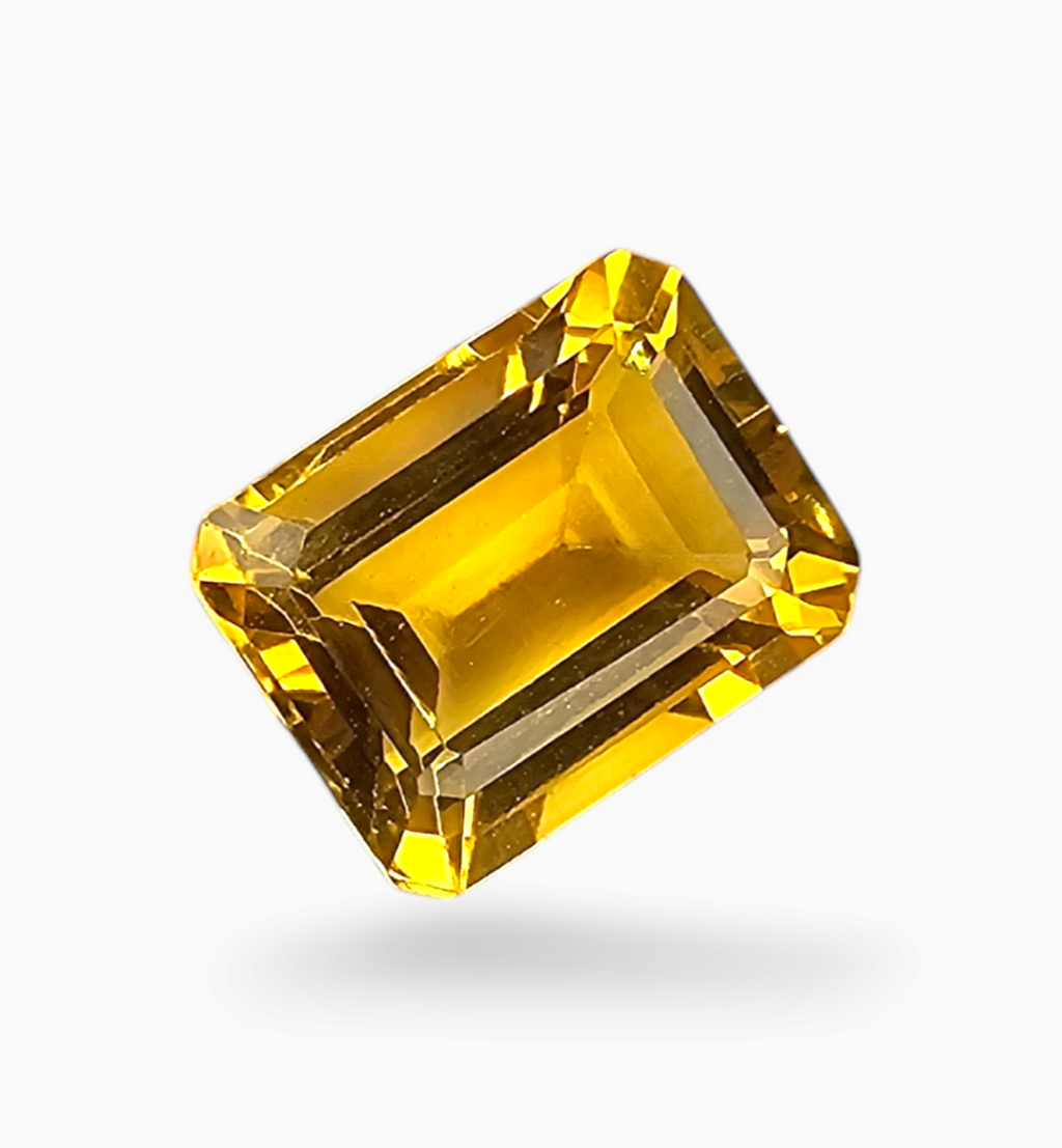 Natural Citrine Crystal 2.55 Carats Emerald Cut Shape Size 9x7mm