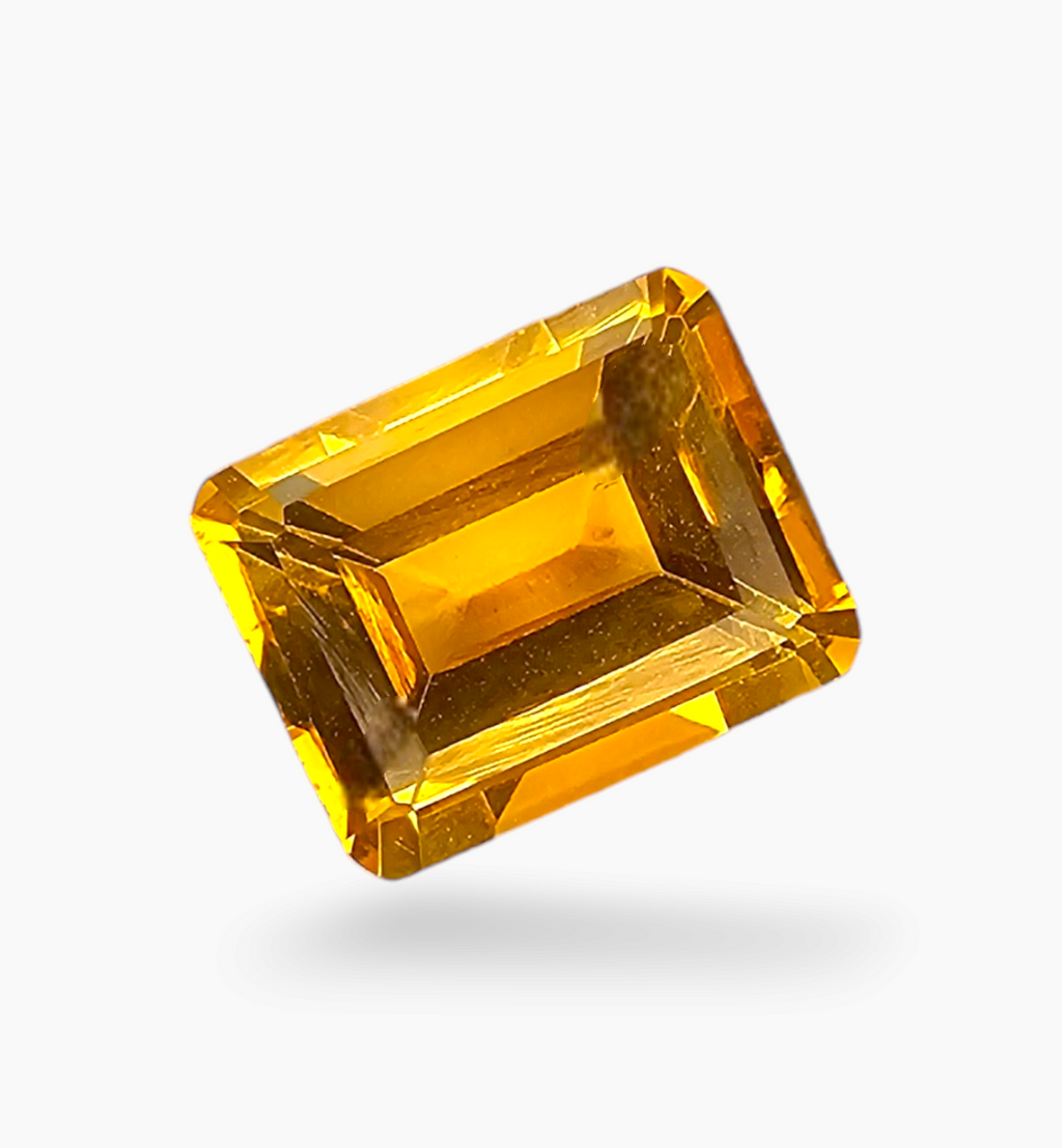Natural Citrine Crystal 2.61 Carats Emerald Cut Shape Size 9x7mm