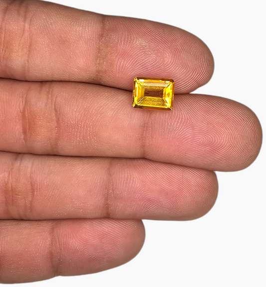 Natural Citrine Crystal 2.61 Carats Emerald Cut Shape Size 9x7mm