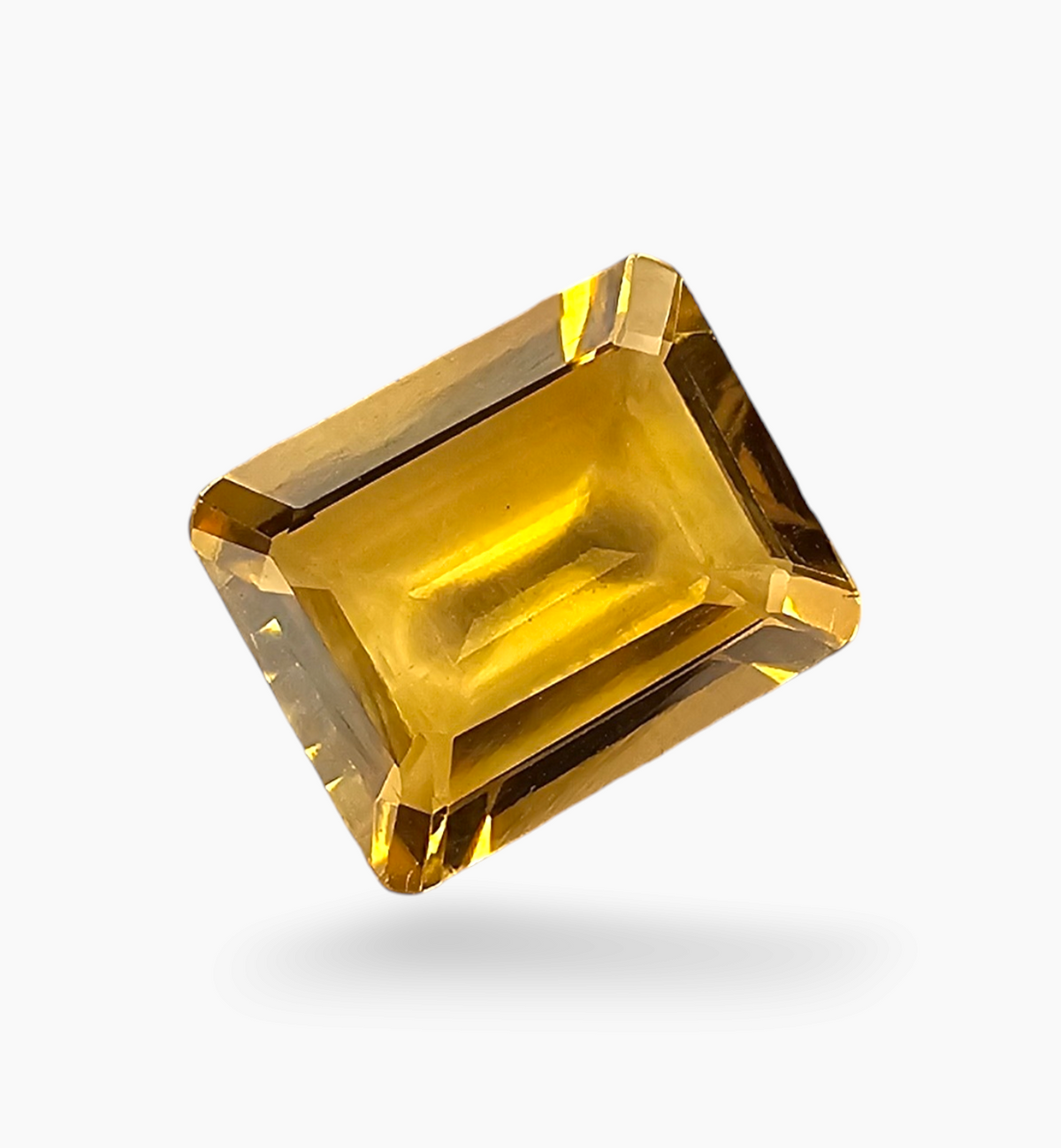Natural Citrine Crystal 2.66 Carats Emerald Cut Shape Size 10x8mm