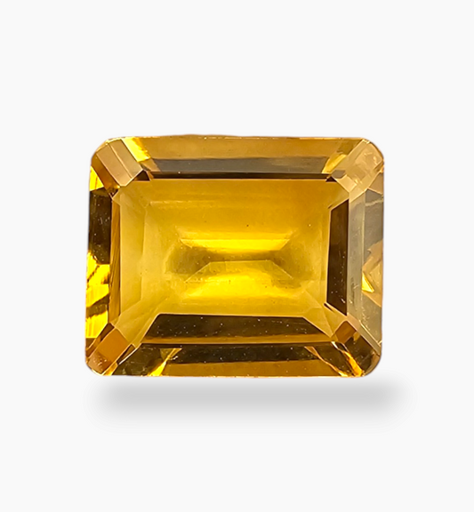 Natural Citrine Crystal 2.66 Carats Emerald Cut Shape Size 10x8mm