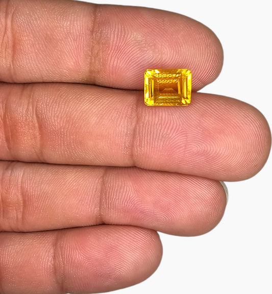 Natural Citrine Crystal 2.80 Carats Emerald Cut Shape Size 9x7mm