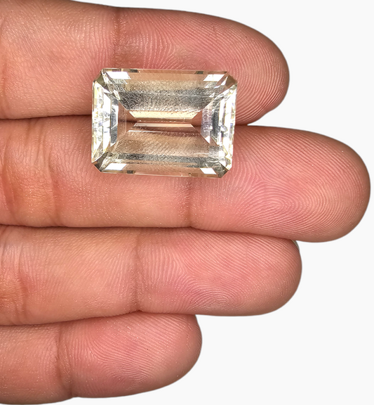 Natural Citrine Stone 22.46 Carats Emerald Cut Shape Size 20x14.8mm