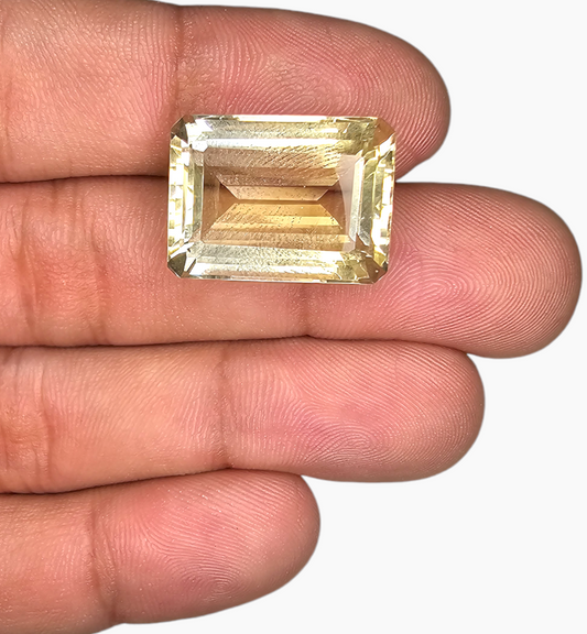 Natural Citrine Stone 23.49 Carats Emerald Cut Shape Size 20x14.8mm