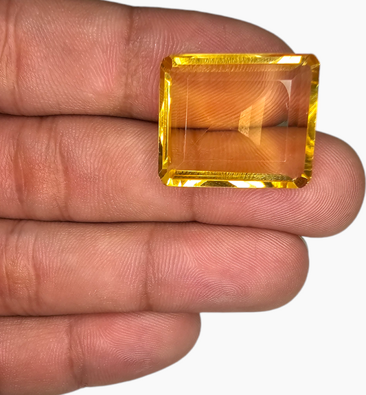 Natural Citrine Stone 24.99 Carats Emerald Cut Shape Size 22x18.7mm