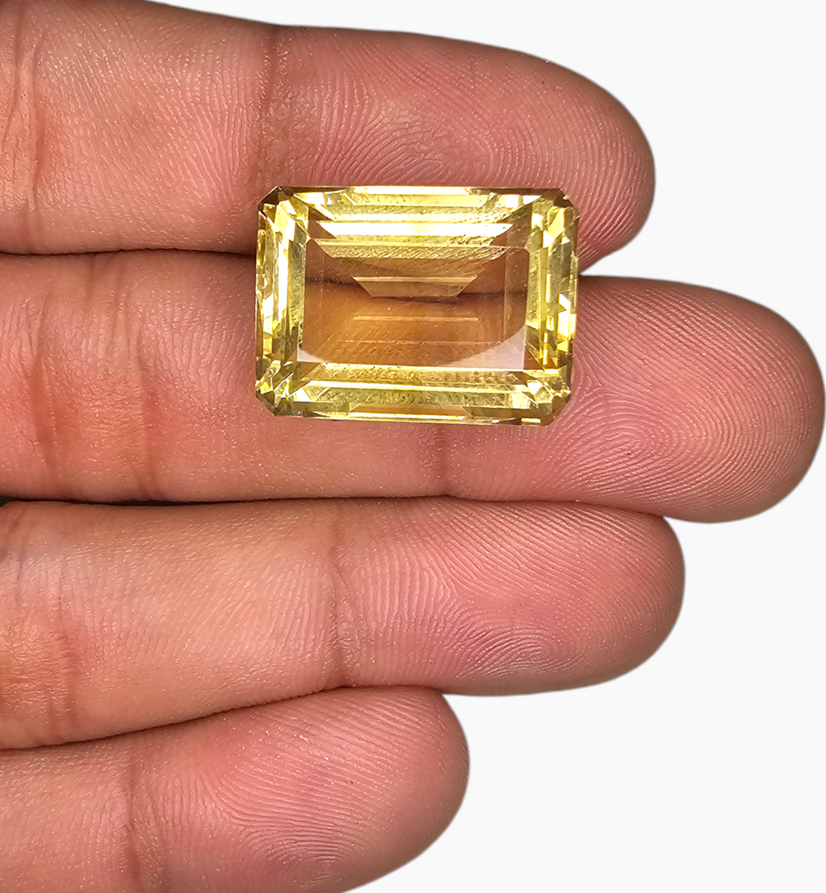 Natural Citrine Stone 25.58 Carats Emerald Cut Shape Size 12x10mm