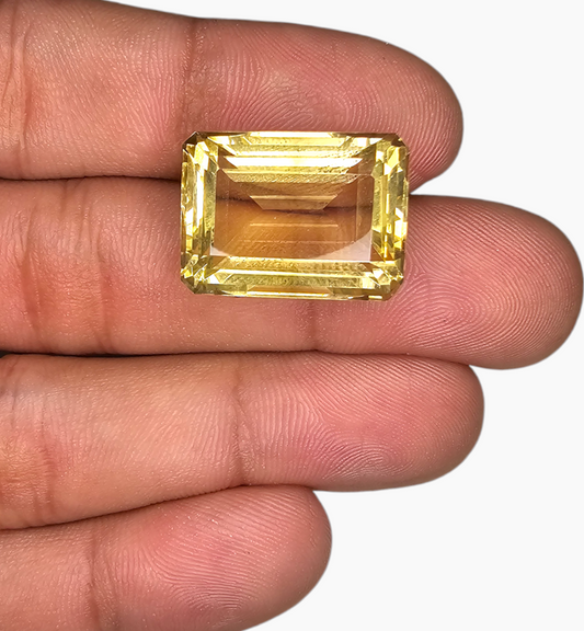 Natural Citrine Stone 25.58 Carats Emerald Cut Shape Size 12x10mm