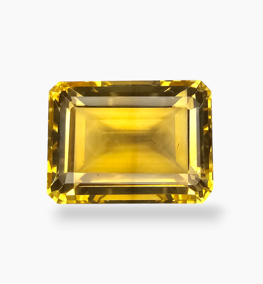 Natural Citrine Stone 25.58 Carats Emerald Cut Shape Size 12x10mm