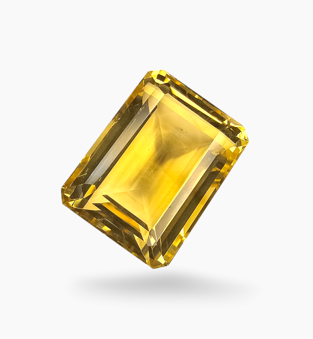 Natural Citrine Stone 25.58 Carats Emerald Cut Shape Size 12x10mm
