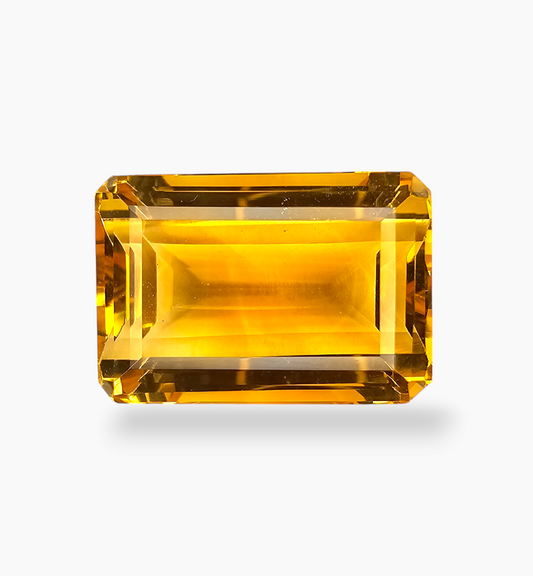 Natural Citrine Stone 29.52 Carats Emerald Cut Shape Size 20.5x14.2mm