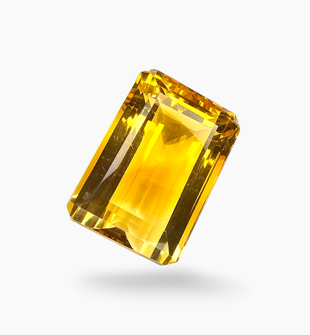 Natural Citrine Stone 29.52 Carats Emerald Cut Shape Size 20.5x14.2mm