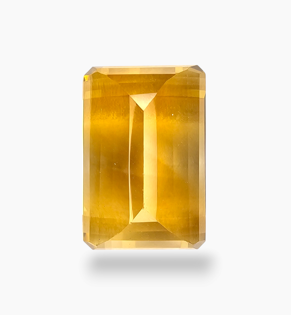 Natural Citrine Stone 29.52 Carats Emerald Cut Shape Size 20.5x14.2mm