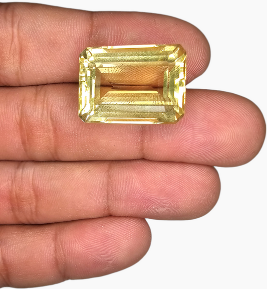 Natural Citrine Stone 29.88 Carats Emerald Cut Shape Size 21x16mm