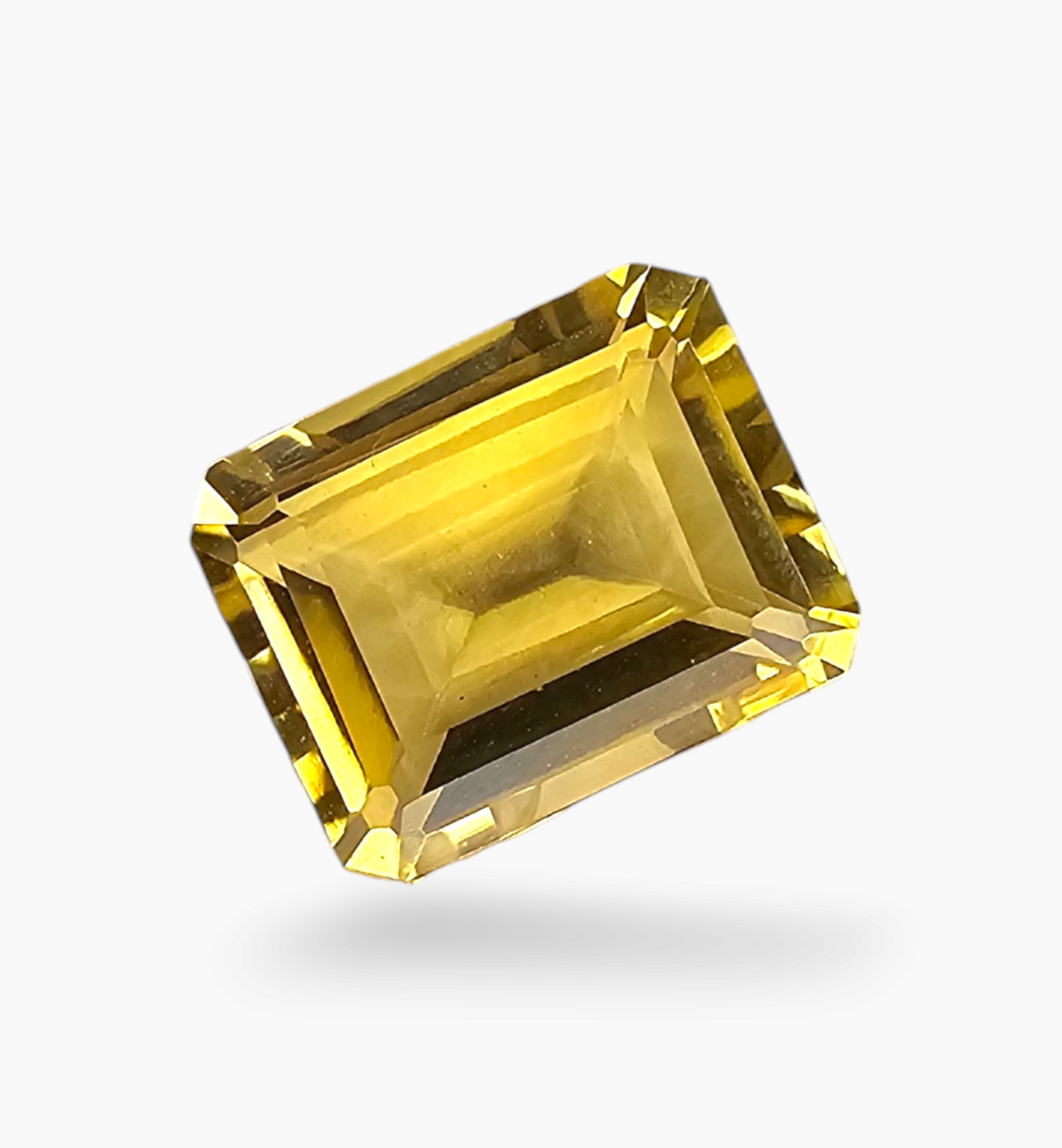 Natural Citrine Crystal 3.26 Carats Emerald Cut Shape Size 10x8mm