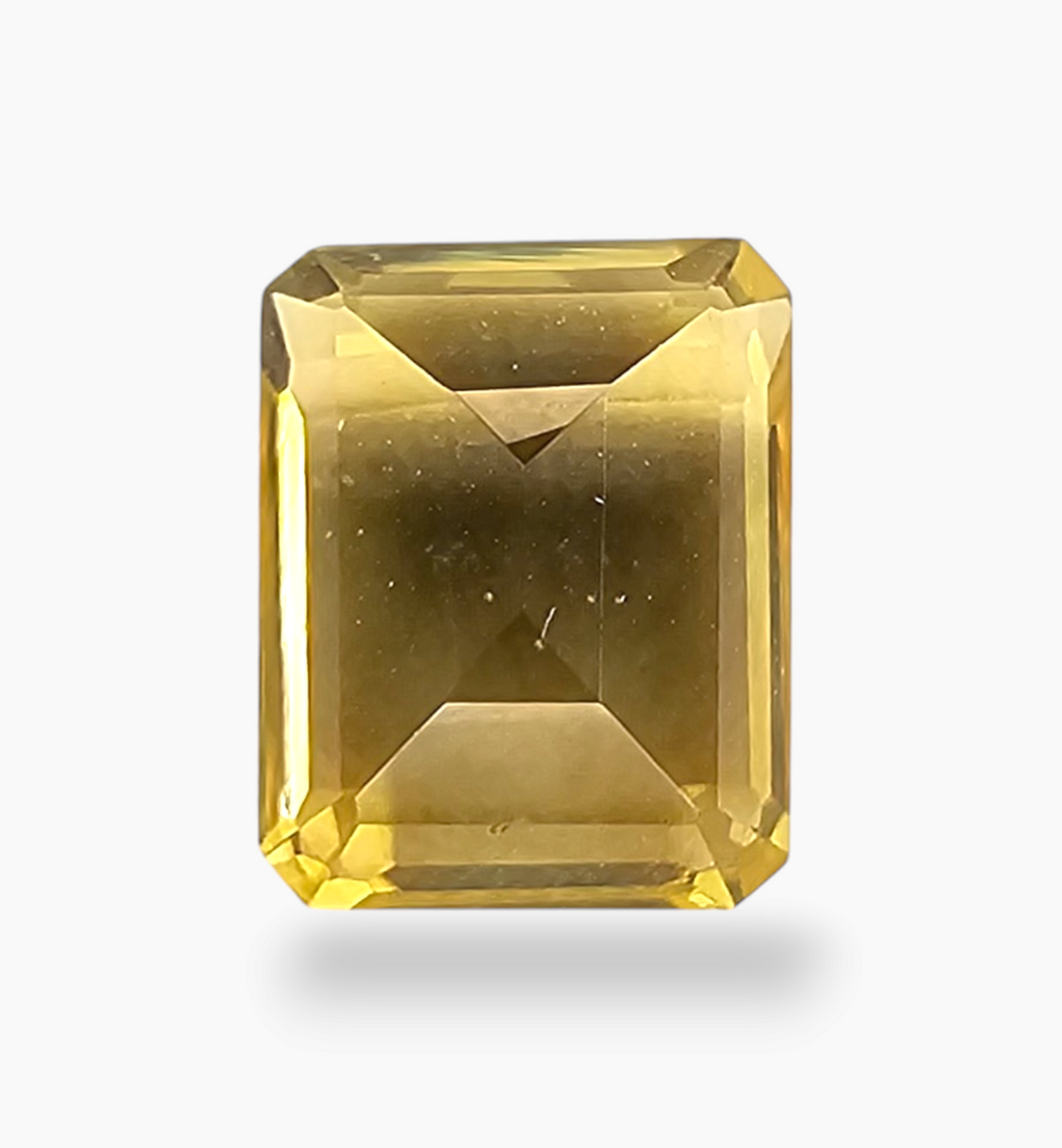 Natural Citrine Crystal 3.26 Carats Emerald Cut Shape Size 10x8mm