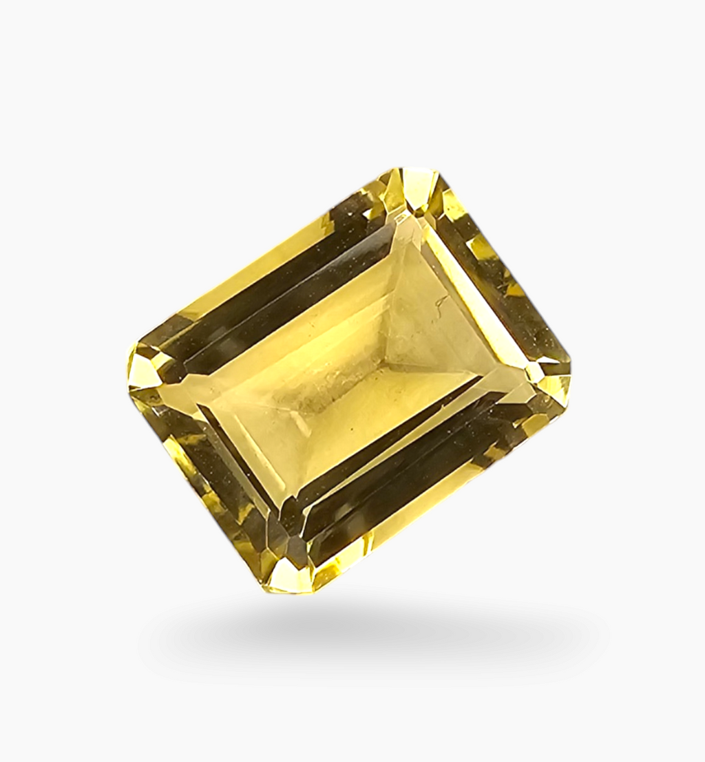 Natural Citrine Crystal 3.32 Carats Emerald Cut Shape Size 10x8mm