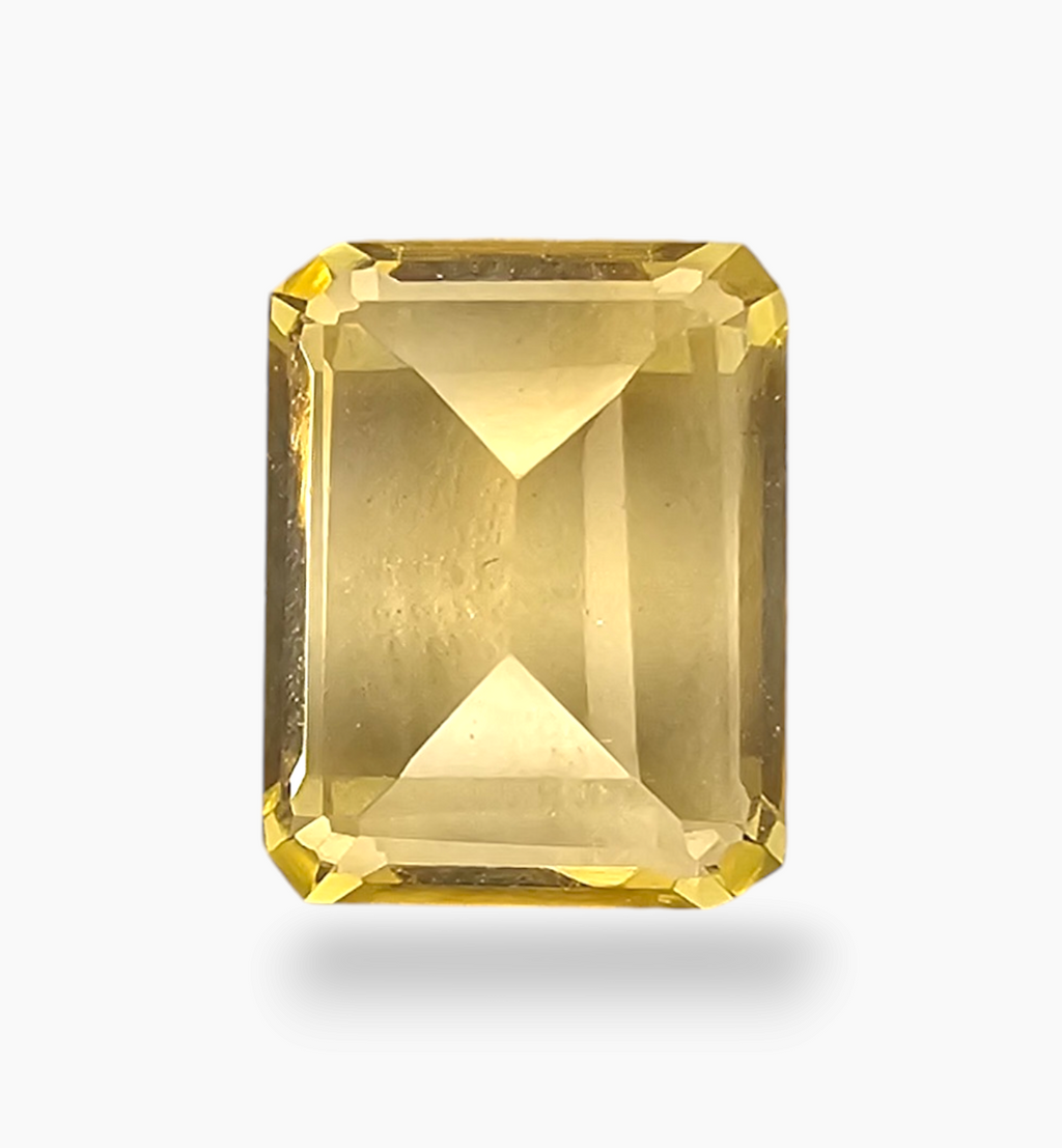 Natural Citrine Crystal 3.32 Carats Emerald Cut Shape Size 10x8mm