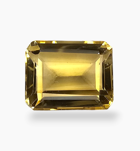 Natural Citrine Crystal 3.37 Carats Emerald Cut Shape Size 10x8mm