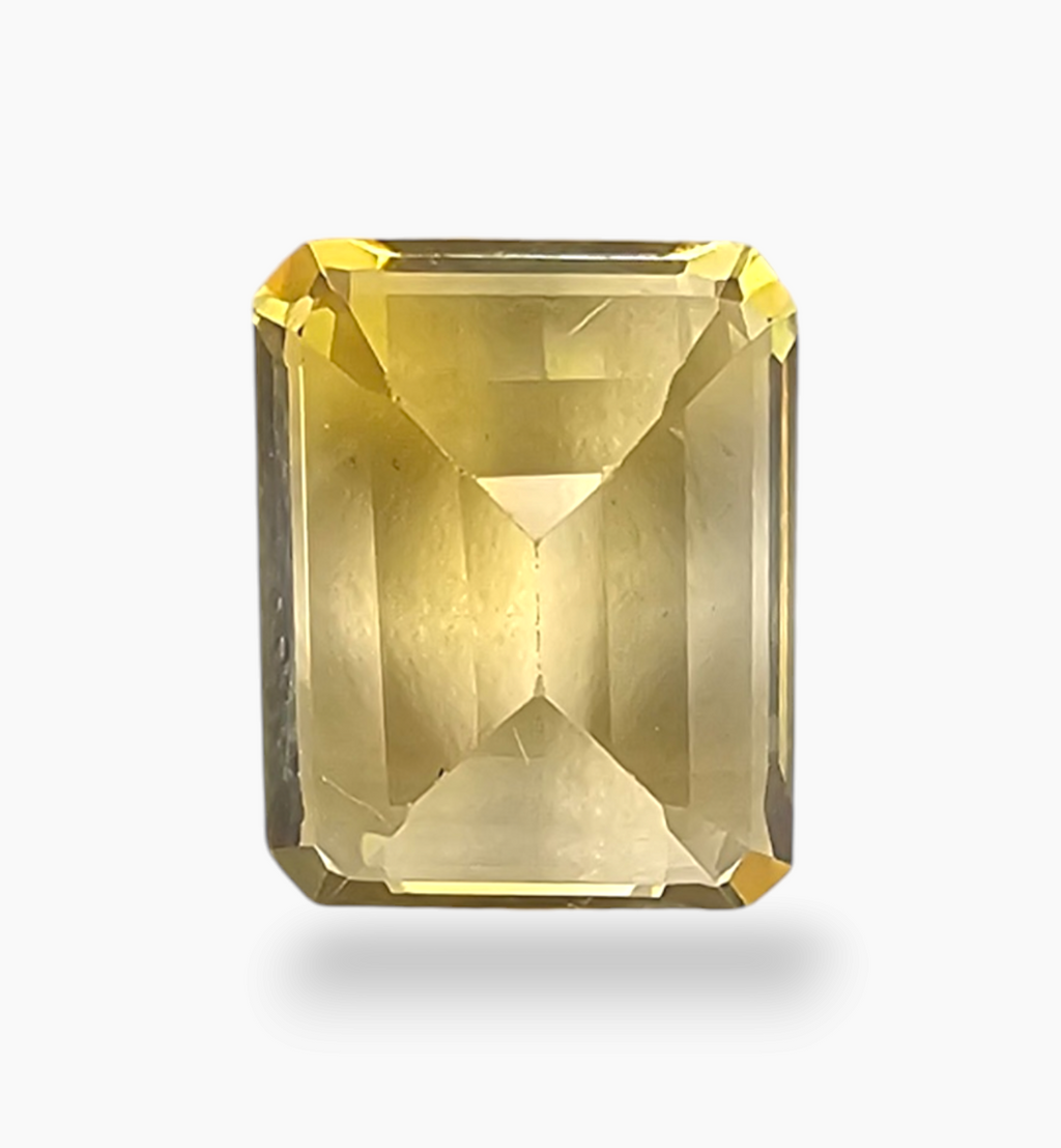 Natural Citrine Crystal 3.63 Carats Emerald Cut Shape Size 10x8mm