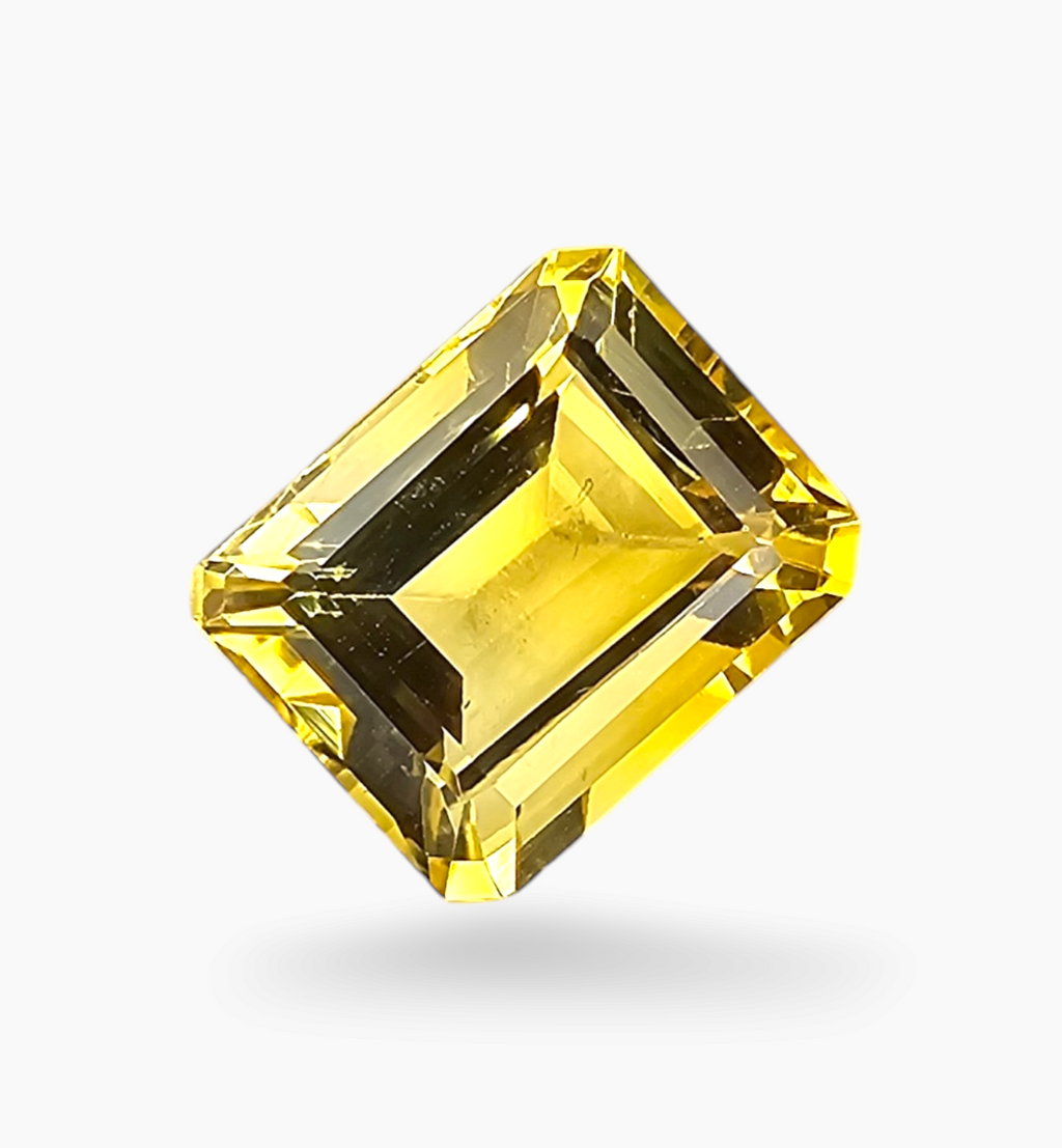 Natural Citrine Crystal 3.63 Carats Emerald Cut Shape Size 10x8mm