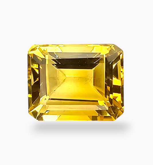 Natural Citrine Crystal 3.63 Carats Emerald Cut Shape Size 10x8mm