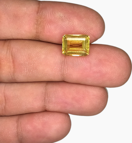 Natural Citrine Crystal 3.80 Carats Emerald Cut Shape Size 10.1x8.1mm