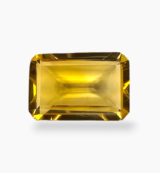 Natural Citrine Stone 3.89 Carats Emerald Cut Shape Size 11.2x7.5mm