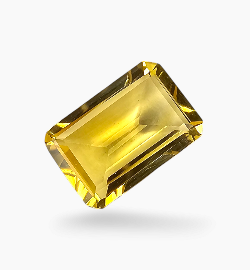Natural Citrine Stone 3.89 Carats Emerald Cut Shape Size 11.2x7.5mm
