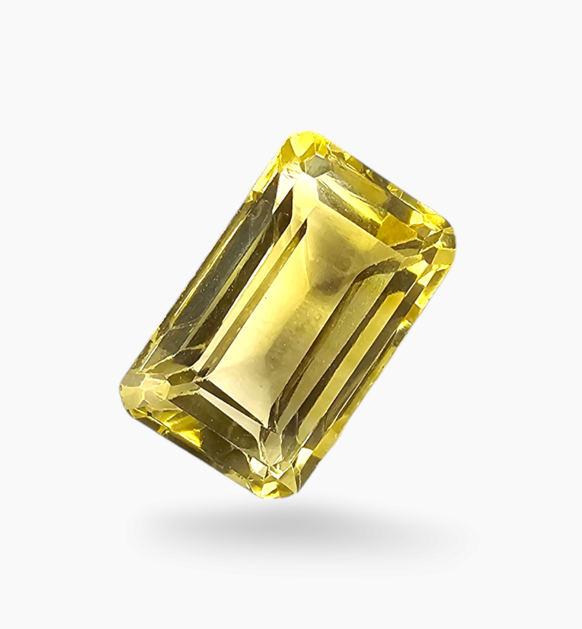Natural Citrine Stone 4.09 Carats Emerald Cut Shape Size 11.8x17.4mm