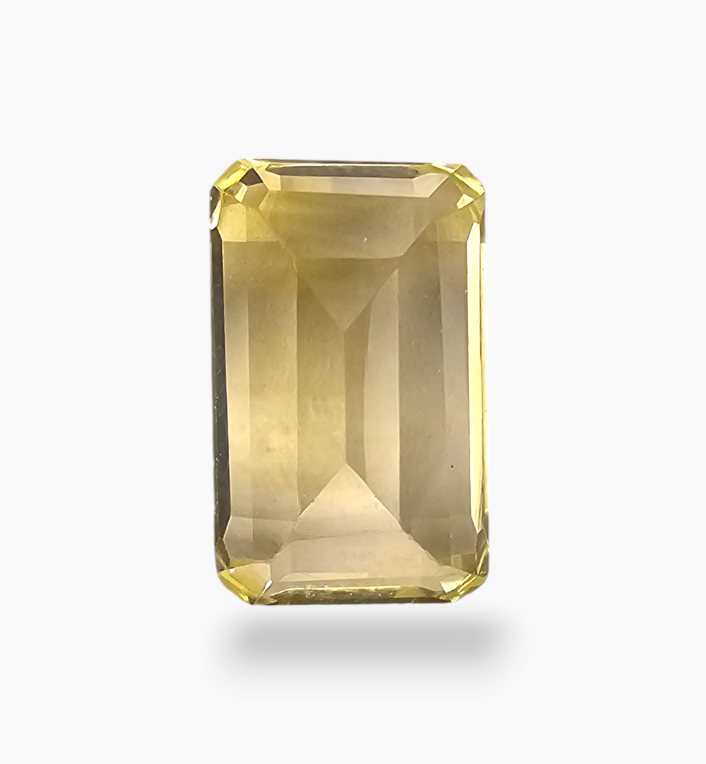 Natural Citrine Stone 4.09 Carats Emerald Cut Shape Size 11.8x17.4mm