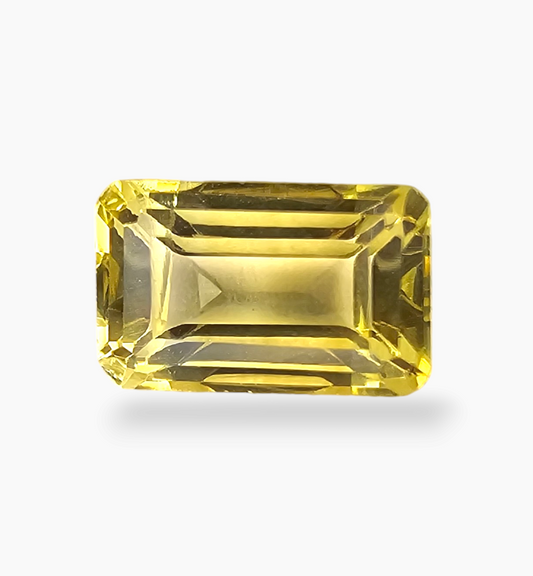 Natural Citrine Stone 4.09 Carats Emerald Cut Shape Size 11.8x17.4mm