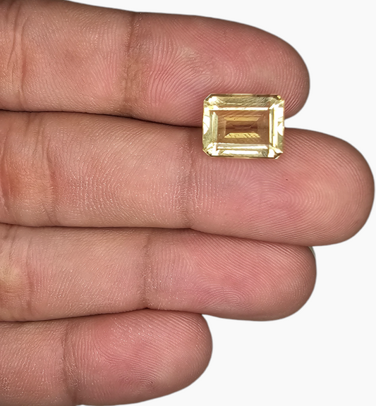 Natural Citrine Crystal 4.78 Carats Emerald Cut Shape Size 12x9mm