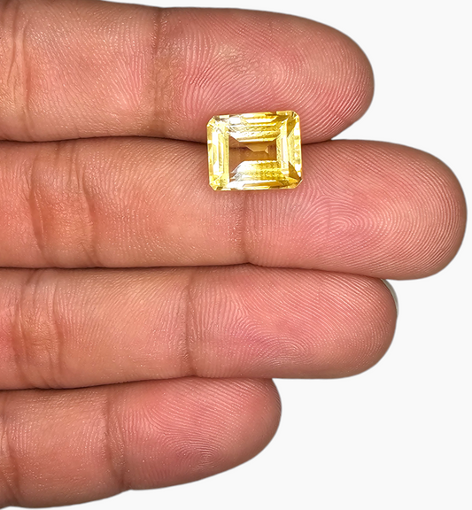 Natural Citrine Stone 5.10 Carats Emerald Cut Shape Size 11x9mm