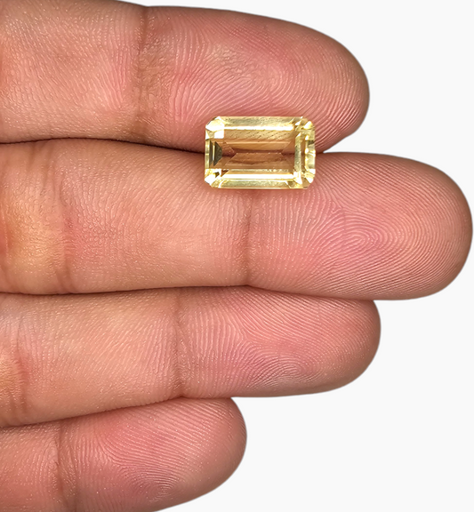 Natural Citrine Stone 5.12 Carats Emerald Cut Shape Size 12x8mm