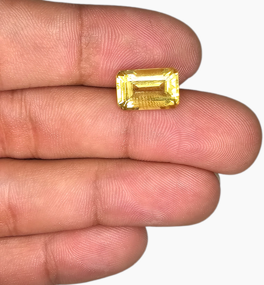 Natural Citrine Stone 5.19 Carats Emerald Cut Shape Size 12.3x8mm