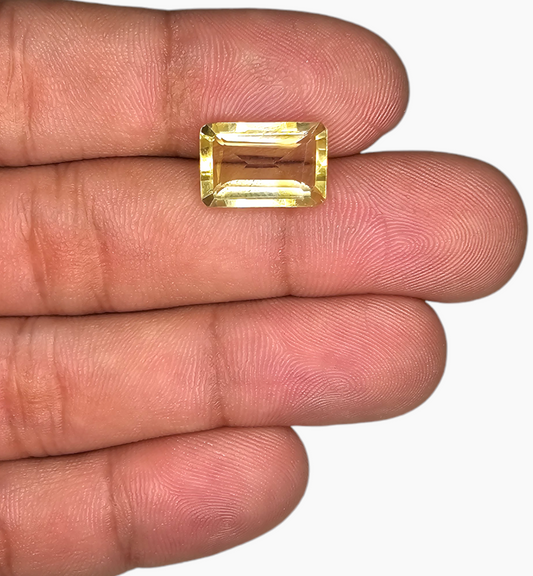 Natural Citrine Stone 5.23 Carats Emerald Cut Shape Size 13.5x9mm