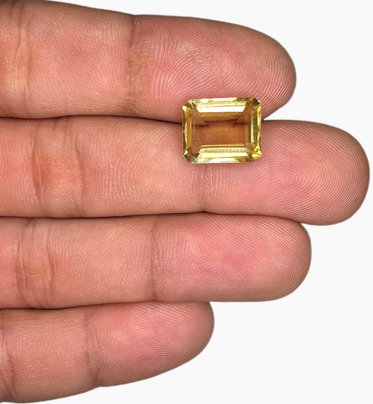 Natural Citrine Crystal 5.31 Carats Emerald Cut Shape Size 12x10mm