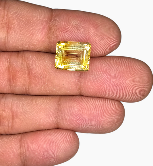 Natural Citrine Stone 6.21 Carats Emerald Cut Shape Size 12x10mm