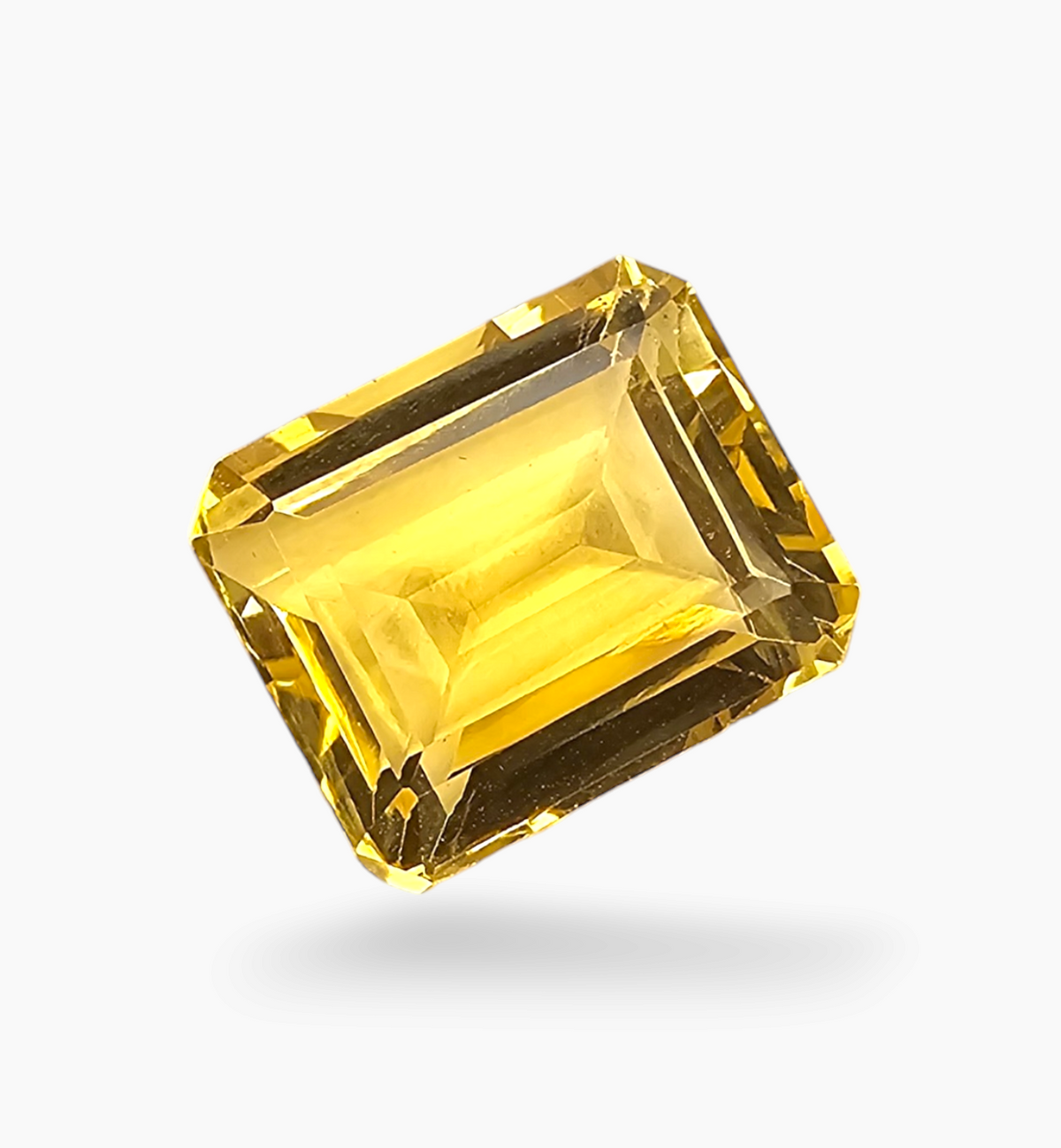 Natural Citrine Rock 6.37 Carats Emerald Cut Shape Size 12x10mm