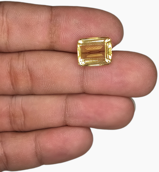 Natural Citrine Rock 6.37 Carats Emerald Cut Shape Size 12x10mm