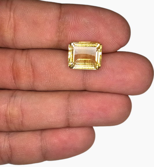 Natural Citrine Crystal 6.61 Carats Emerald Cut Shape Size 12.2x10mm