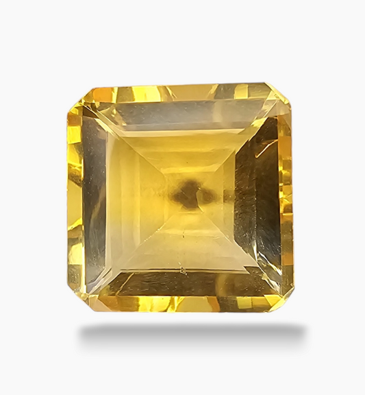 Natural Citrine Rock 6.64 Carats Emerald Cut Shape Size 12x12mm