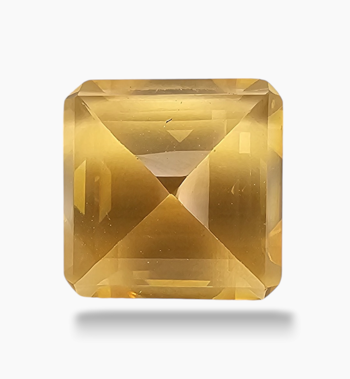 Natural Citrine Rock 6.64 Carats Emerald Cut Shape Size 12x12mm