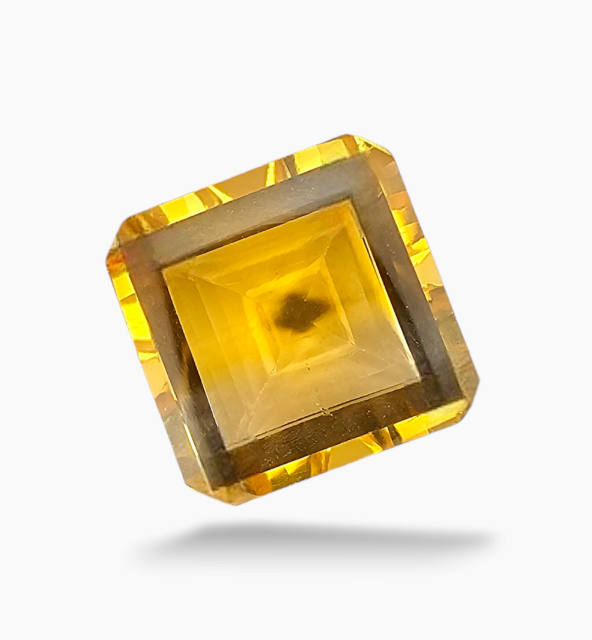 Natural Citrine Rock 6.64 Carats Emerald Cut Shape Size 12x12mm