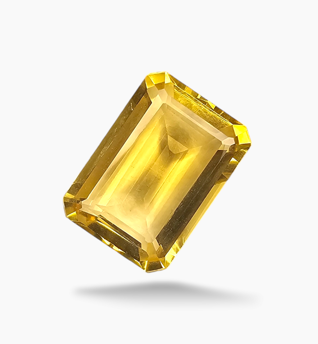 Natural Citrine Stone 6.75 Carats Emerald Cut Shape Size 14.2x10mm